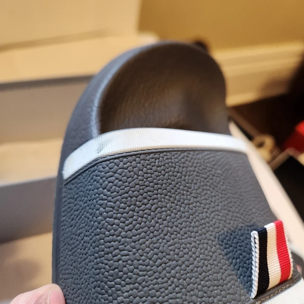 Thom Browne grosgrain loop tab pool slides size 41 BNWB